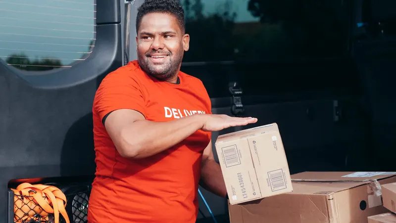Delivery driver at work